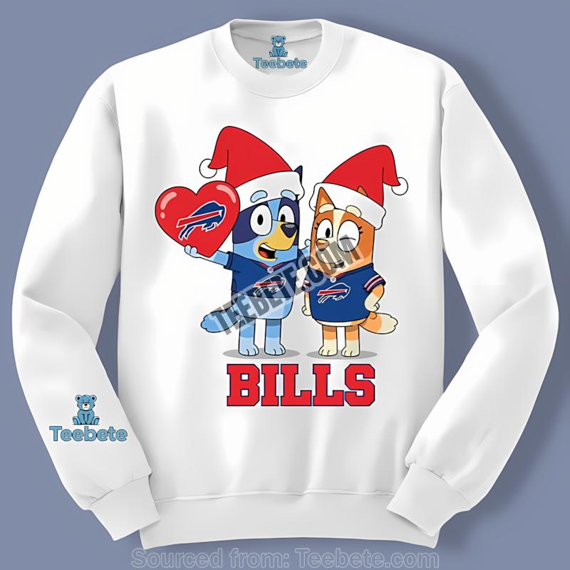 Buffalo Bills Bluey And Bingo Christmas Long Sleeve Buffalo Bills Bluey And Bingo Christmas Long Sleeve