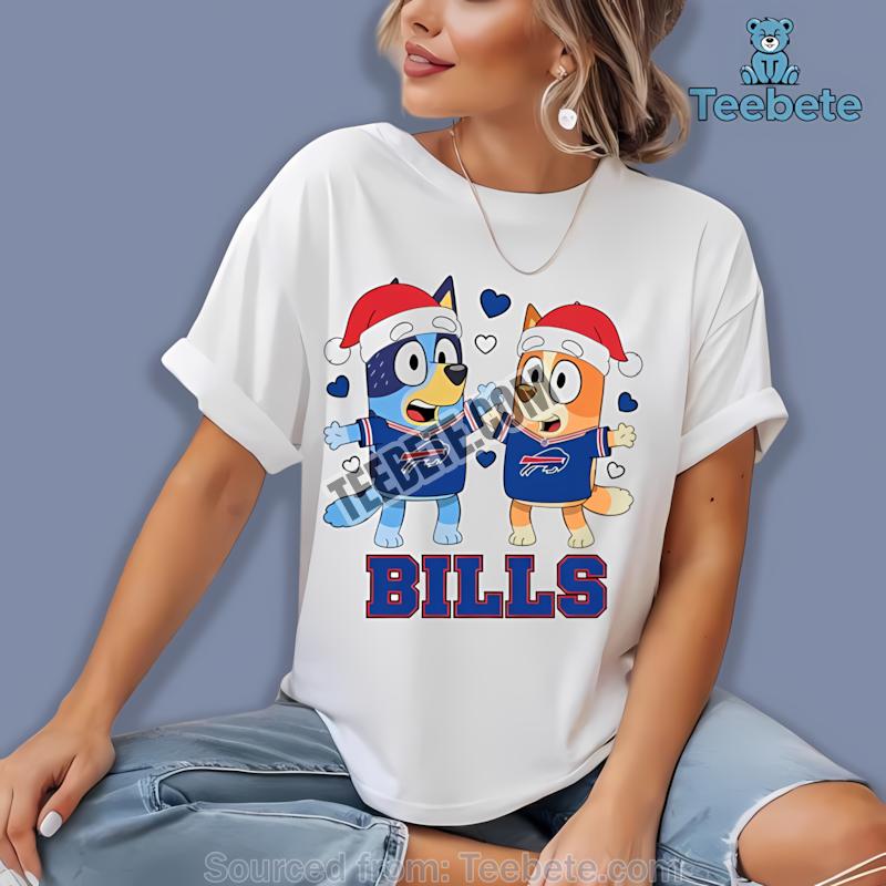 Buffalo Bills Bluey And Bingo Christmas Dancing Shirt