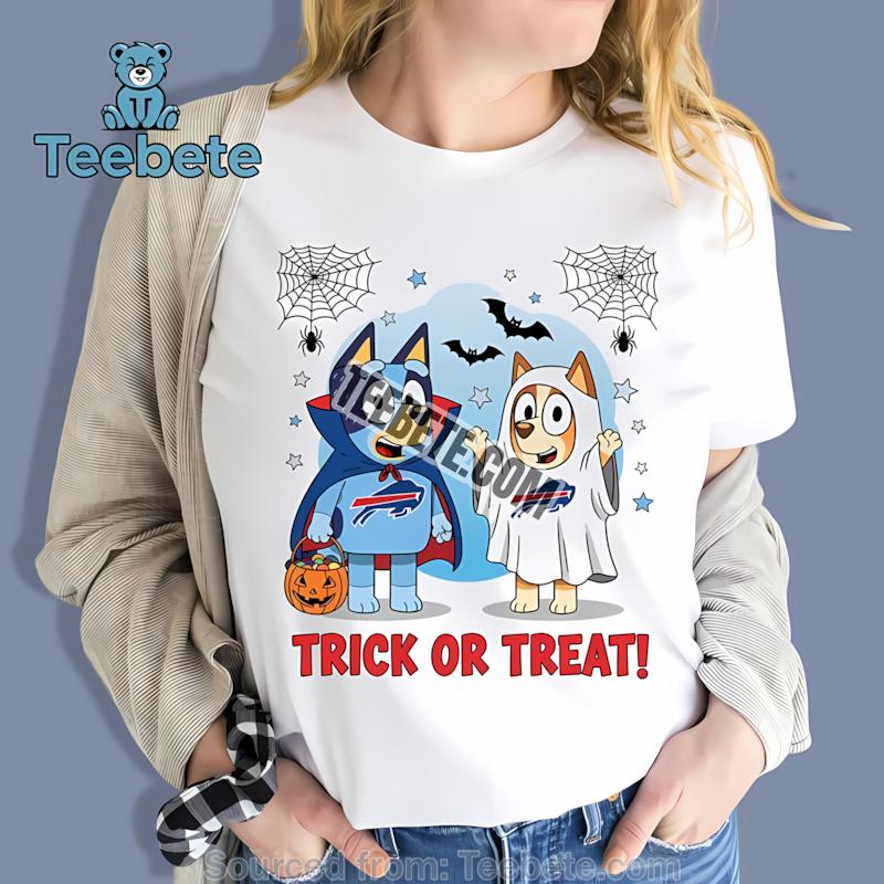 Buffalo Bills Bluey Bingo Trick Or Treat Halloween Shirt