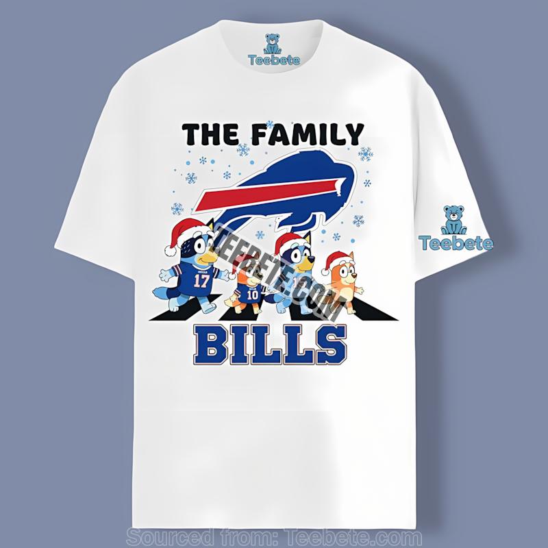 Buffalo Bills Bluey Family Christmas Snowflake Shirt
