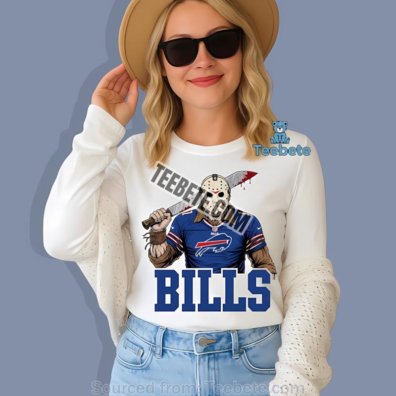 Buffalo Bills Jason Voorhees Machete Horror Football Long Sleeve Buffalo Bills Jason Voorhees Machete Horror Football Long Sleeve