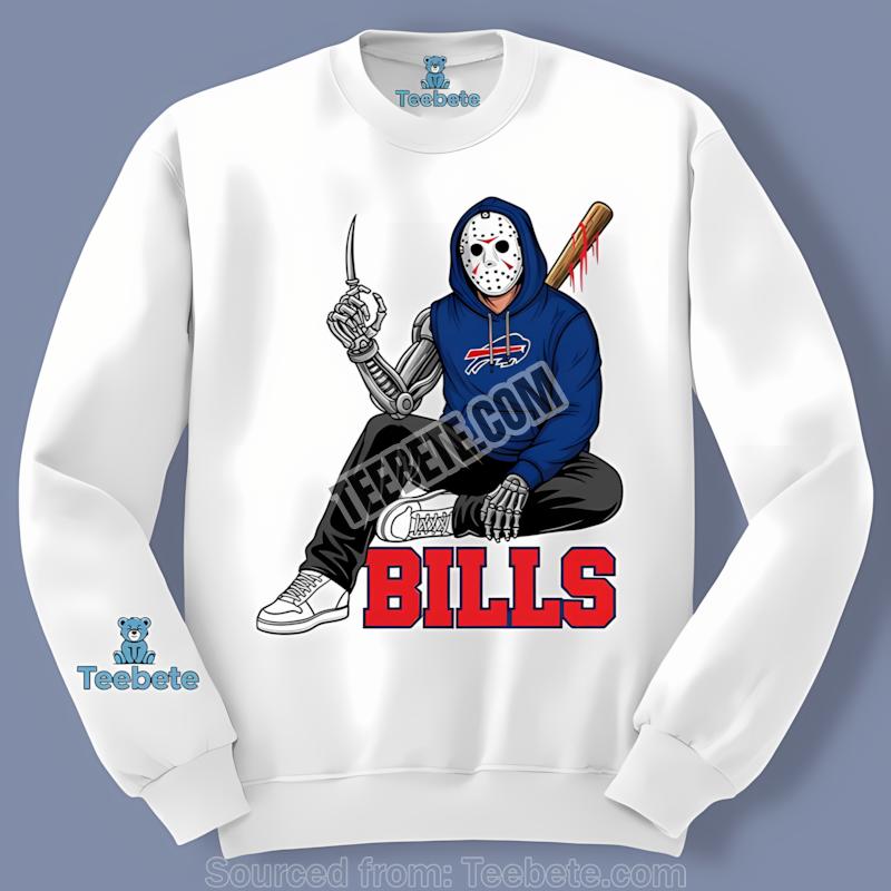 Buffalo Bills Jason Voorhees Street Halloween Long Sleeve Buffalo Bills Jason Voorhees Street Halloween Long Sleeve
