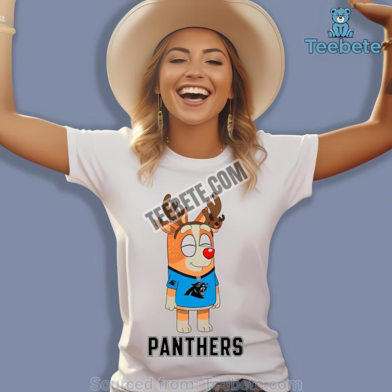Carolina Panthers Bluey Bingo Holding Hands Team Shirt