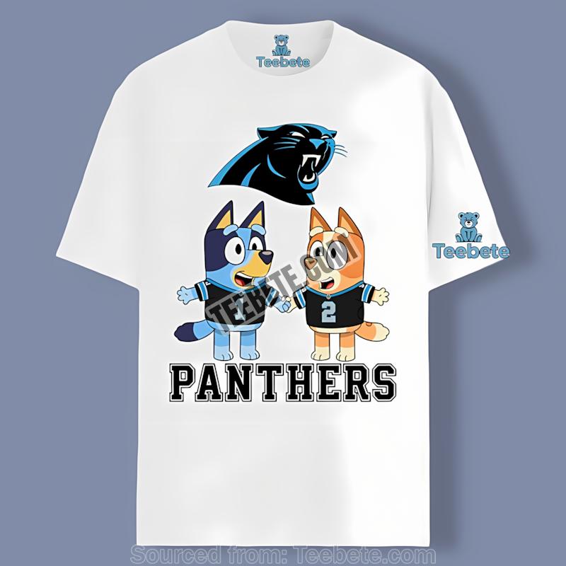 Carolina Panthers Bluey Bingo Holding Hands Team Shirt