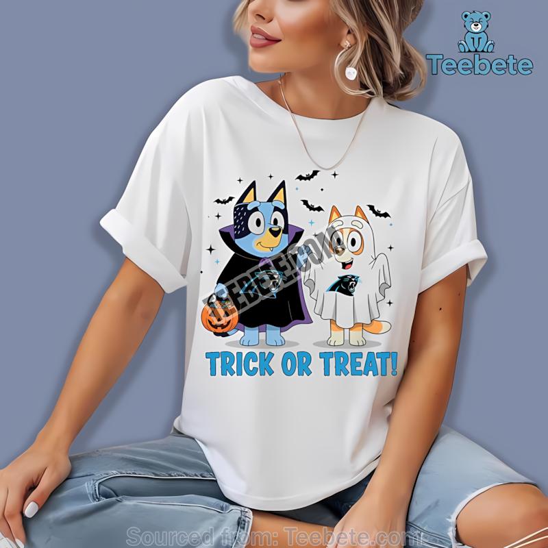 Carolina Panthers Bluey Bingo Holding Hands Team Shirt