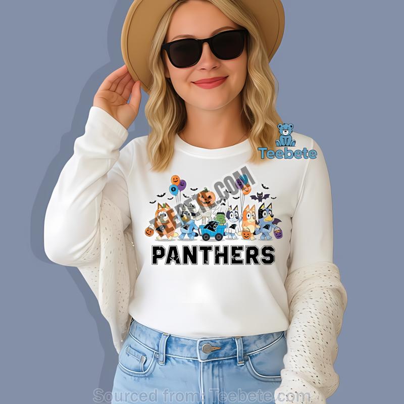 Carolina Panthers Bluey Costume Halloween Parade Long Sleeve Carolina Panthers Bluey Costume Halloween Parade Long Sleeve