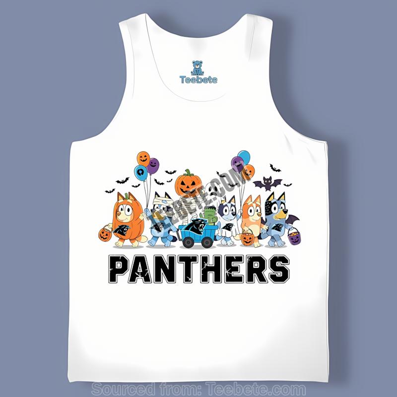 Carolina Panthers Bluey Costume Halloween Parade Tanktop Carolina Panthers Bluey Costume Halloween Parade Tanktop