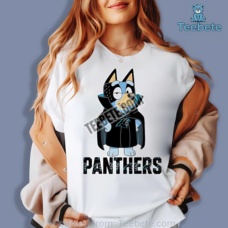 Carolina Panthers Bluey Vampire Halloween Night Shirt