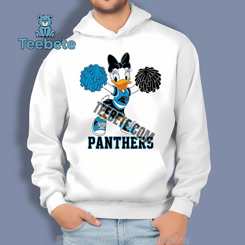 Carolina Panthers Daisy Duck Cheerleading Spirit Hoodie Carolina Panthers Daisy Duck Cheerleading Spirit Hoodie