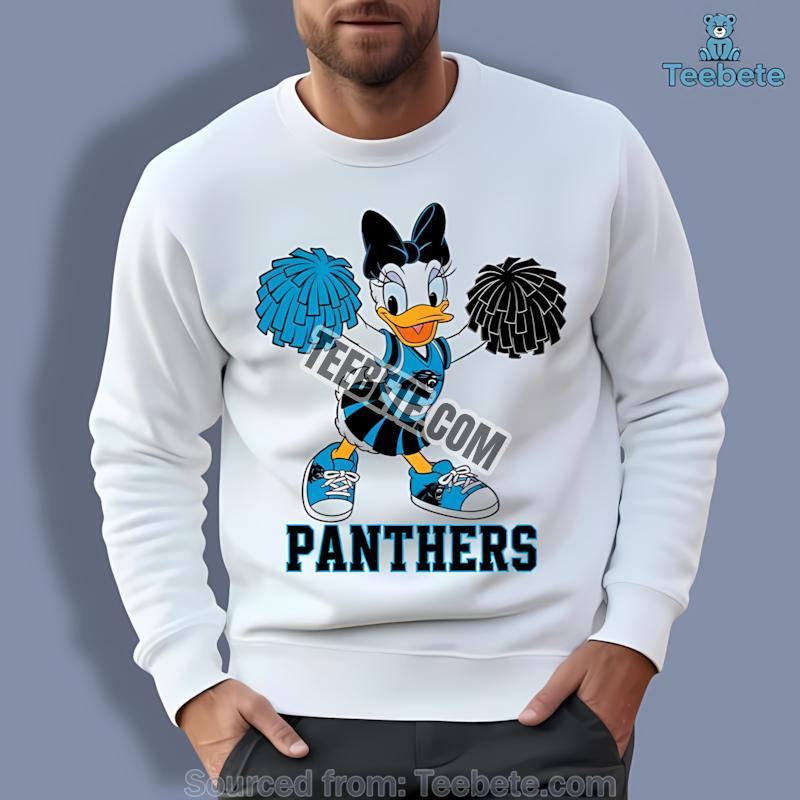 Carolina Panthers Daisy Duck Cheerleading Spirit Long Sleeve Carolina Panthers Daisy Duck Cheerleading Spirit Long Sleeve