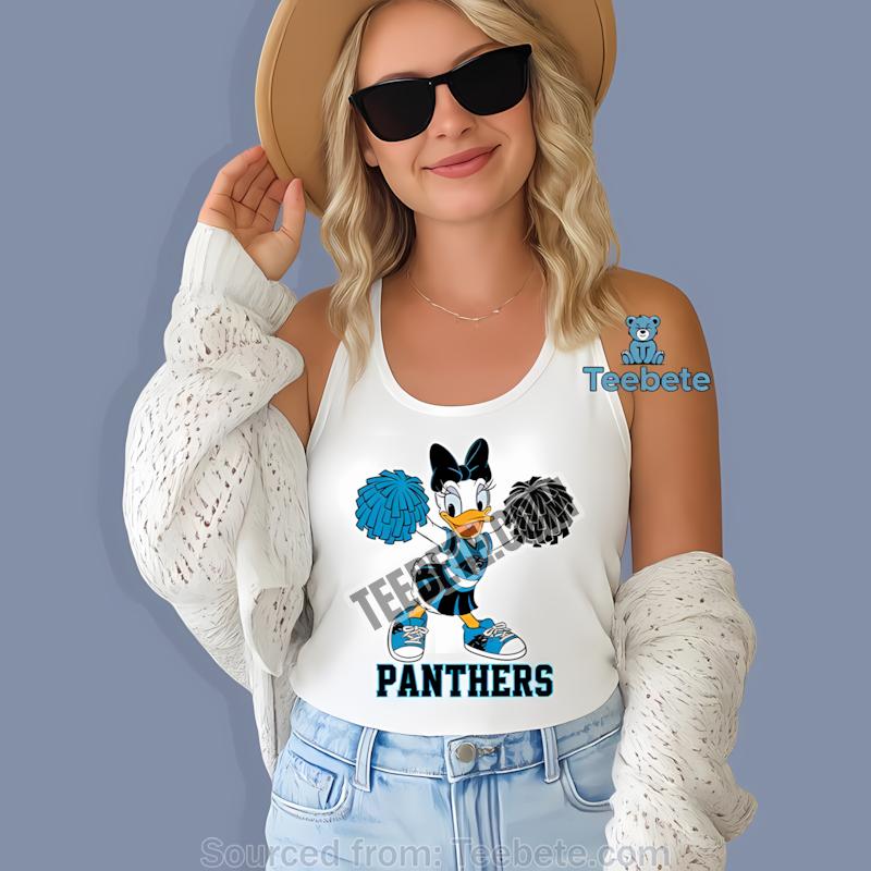 Carolina Panthers Daisy Duck Cheerleading Spirit Tanktop Carolina Panthers Daisy Duck Cheerleading Spirit Tanktop