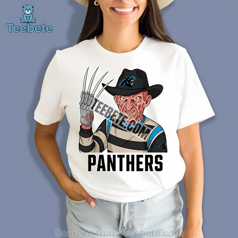 Carolina Panthers Freddy Krueger Halloween Scary Shirt
