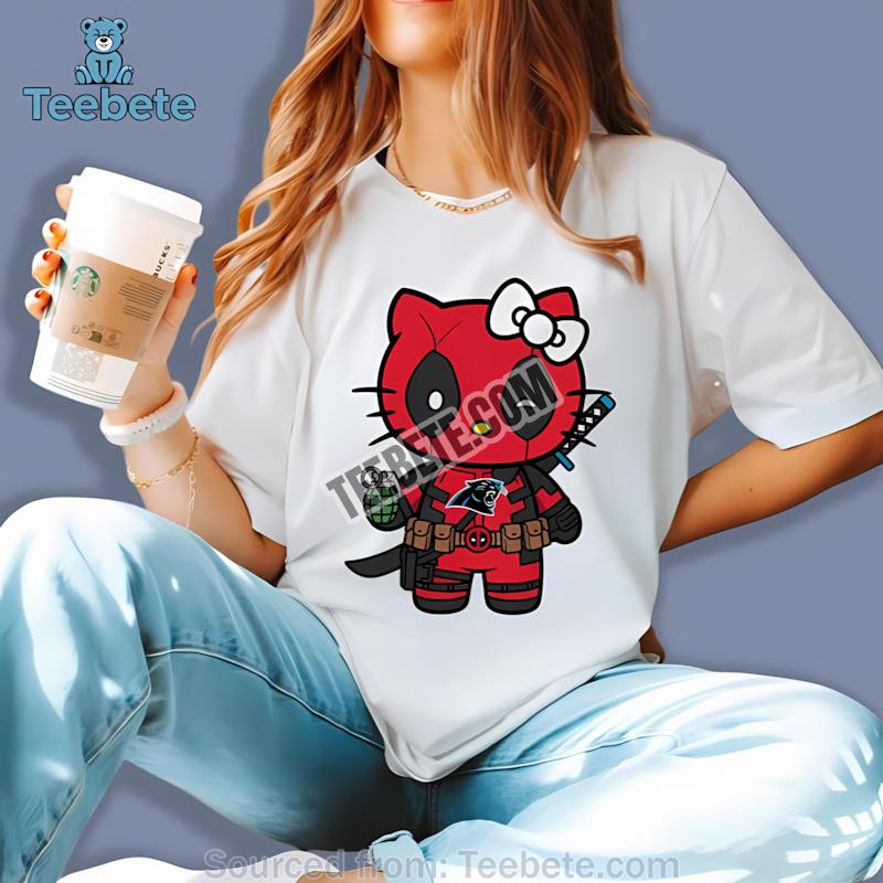 Carolina Panthers Hello Kitty Deadpool Mashup Shirt