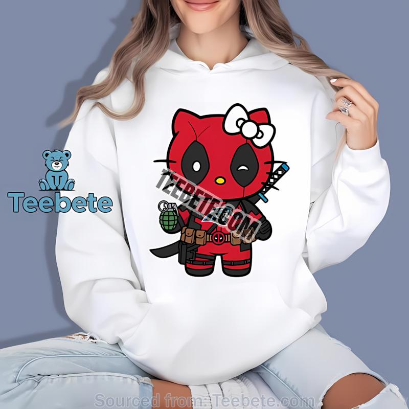 Carolina Panthers Hello Kitty Deadpool Mashup Hoodie Carolina Panthers Hello Kitty Deadpool Mashup Hoodie