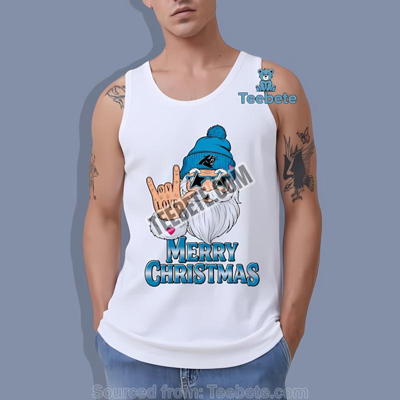 Carolina Panthers Rock Santa Christmas Party Tanktop Carolina Panthers Rock Santa Christmas Party Tanktop