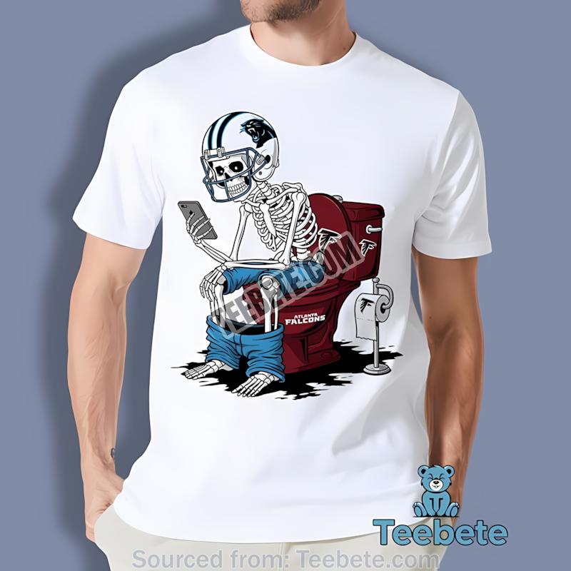 Carolina Panthers Skeleton Toilet Rivalry Falcons Shirt