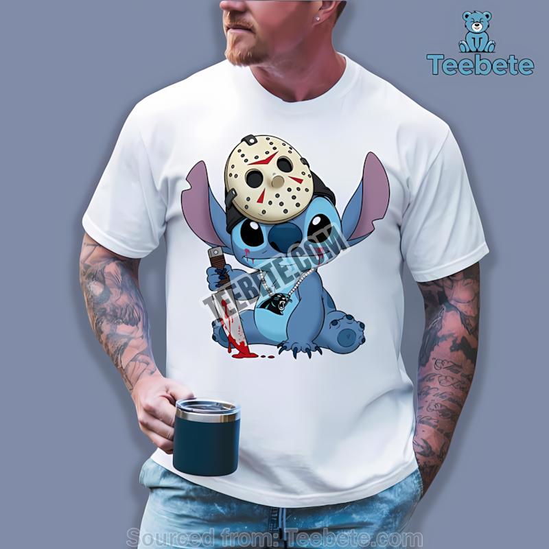 Carolina Panthers Stitch Halloween Jason Theme Shirt