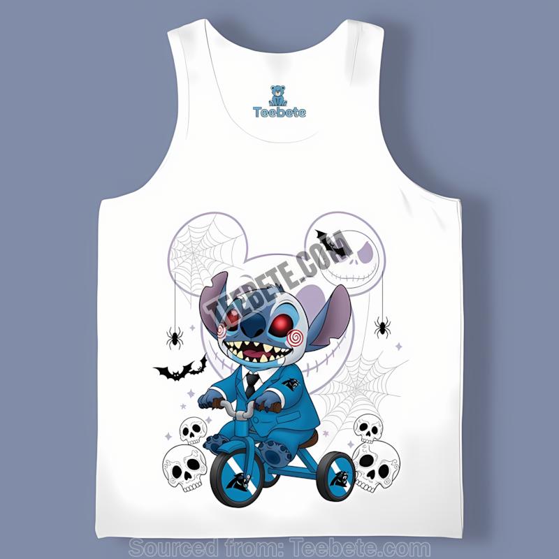 Carolina Panthers Stitch Saw Horror Halloween Tanktop Carolina Panthers Stitch Saw Horror Halloween Tanktop
