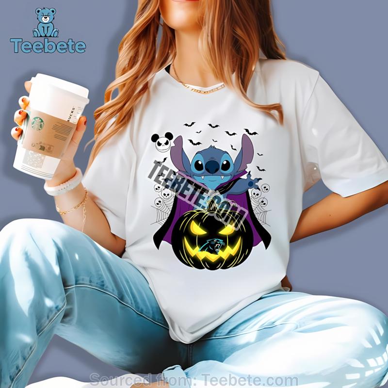Carolina Panthers Stitch Witch Halloween Costume Shirt