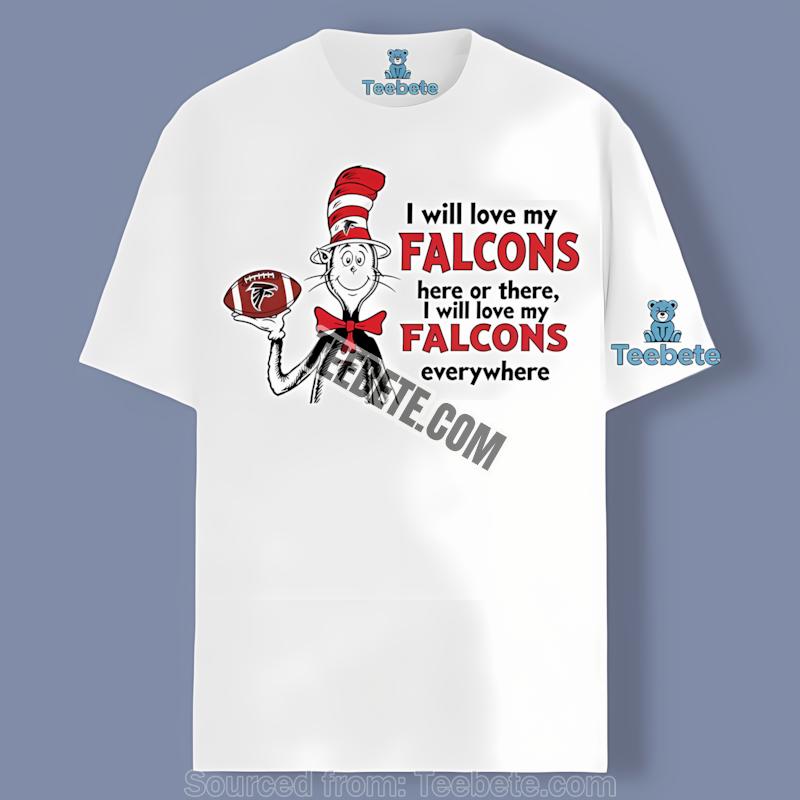 Cat In The Hat Love Everywhere Atlanta Falcons Graphic Tshirt