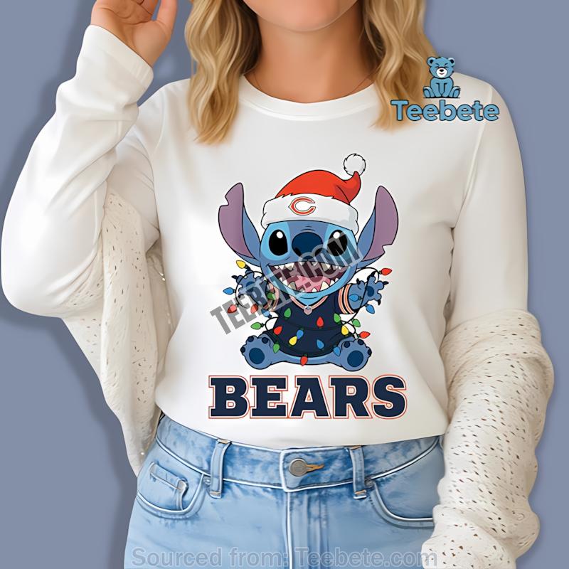 Chicago Bears Christmas Stitch Lights Holiday Long Sleeve Chicago Bears Christmas Stitch Lights Holiday Long Sleeve