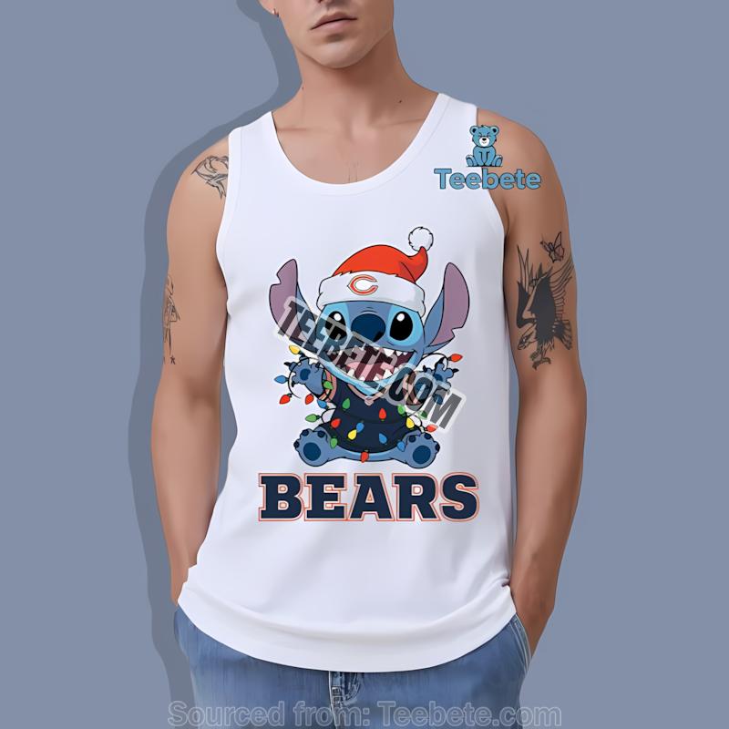 Chicago Bears Christmas Stitch Lights Holiday Tanktop Chicago Bears Christmas Stitch Lights Holiday Tanktop