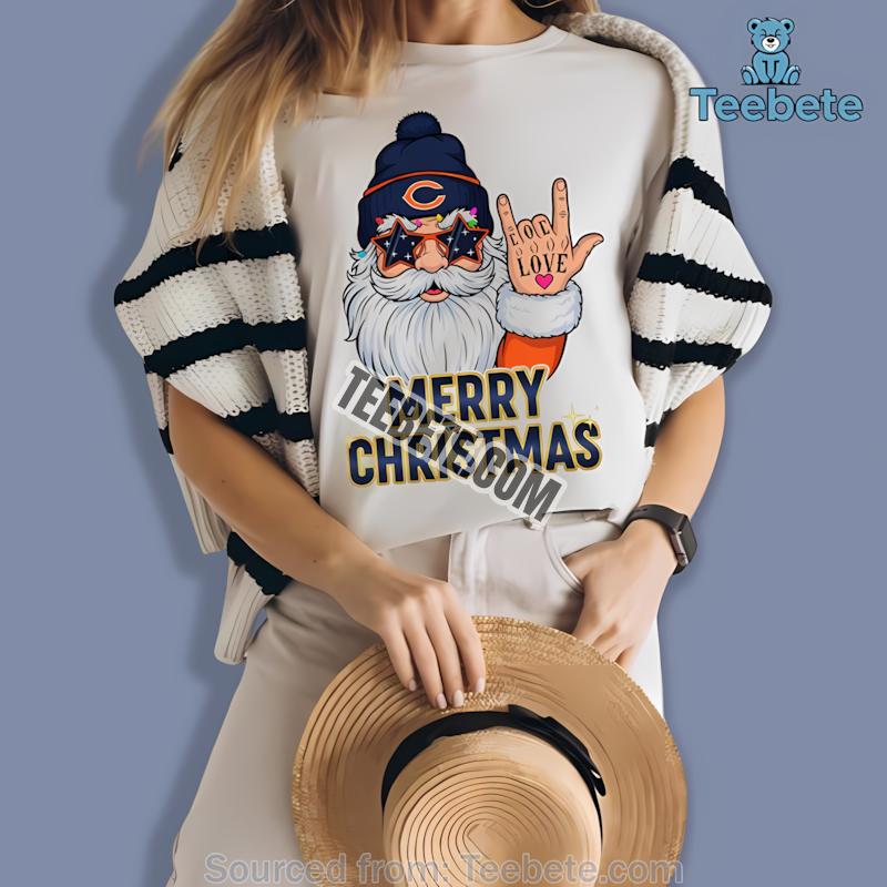 Chicago Bears Rock Santa Merry Christmas Shirt