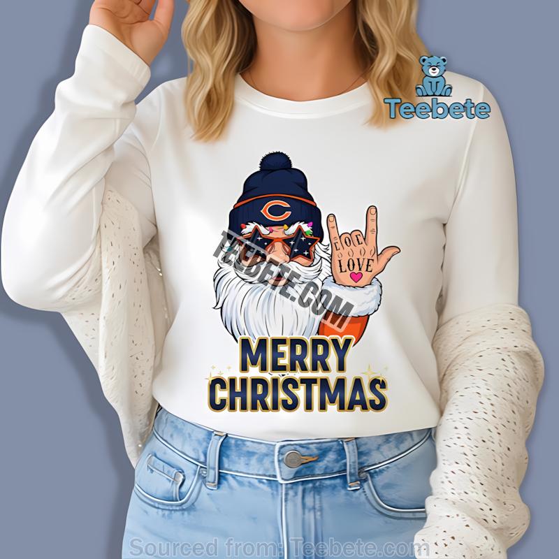 Chicago Bears Rock Santa Merry Christmas Long Sleeve Chicago Bears Rock Santa Merry Christmas Long Sleeve