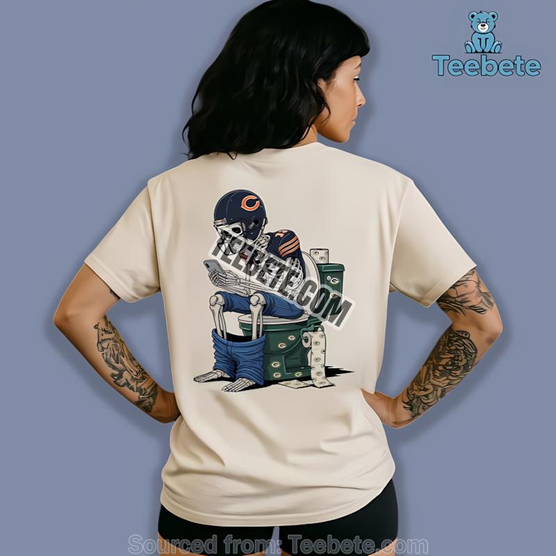 Chicago Bears Skeleton Toilet Green Bay Packers Rivalry Shirt