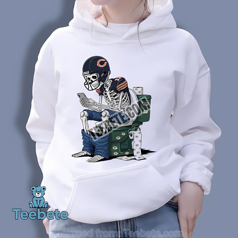 Chicago Bears Skeleton Toilet Green Bay Packers Rivalry Hoodie Chicago Bears Skeleton Toilet Green Bay Packers Rivalry Hoodie