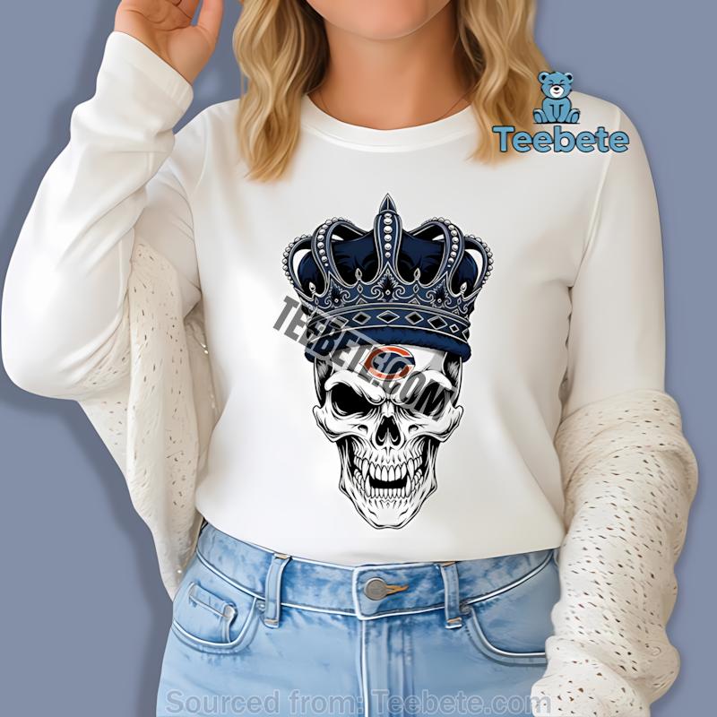 Chicago Bears Skull Crown Dark Grunge Long Sleeve Chicago Bears Skull Crown Dark Grunge Long Sleeve