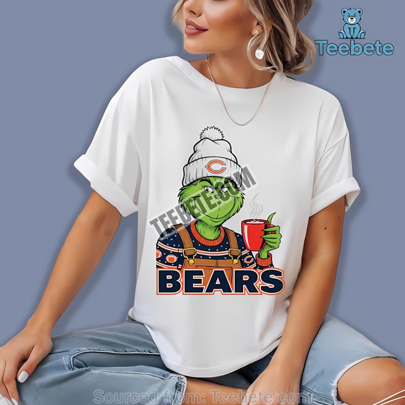 Chicago Bears The Grinch Winter Hot Cocoa Holiday Shirt