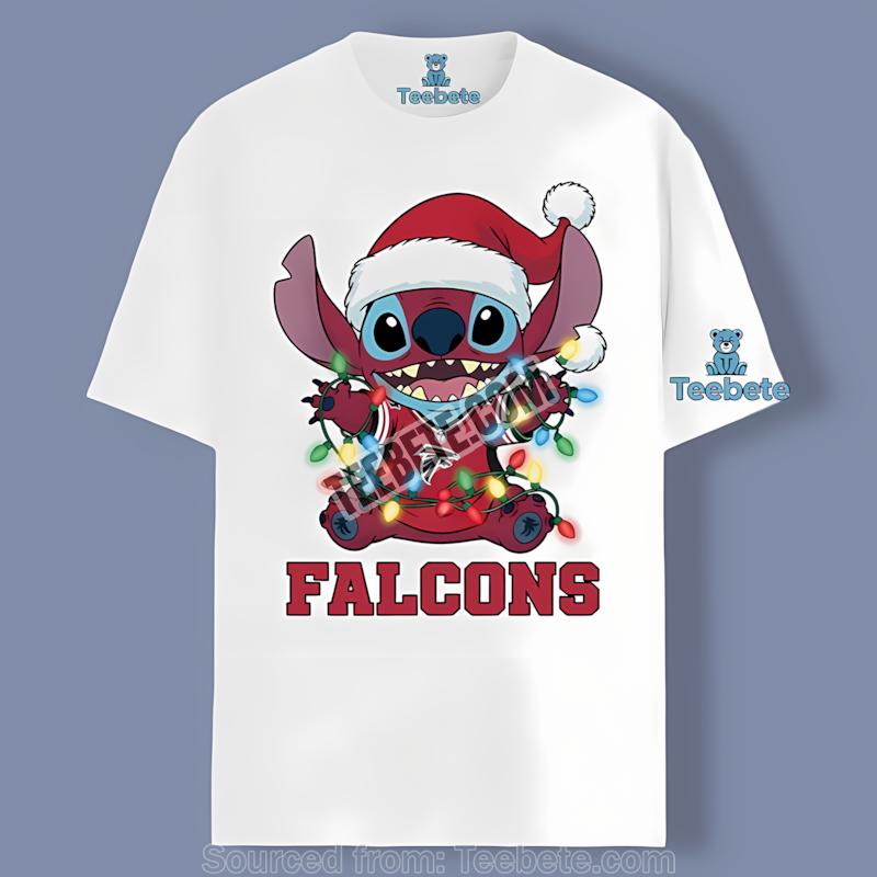 Christmas Stitch Lights Holiday Atlanta Falcons Tshirt
