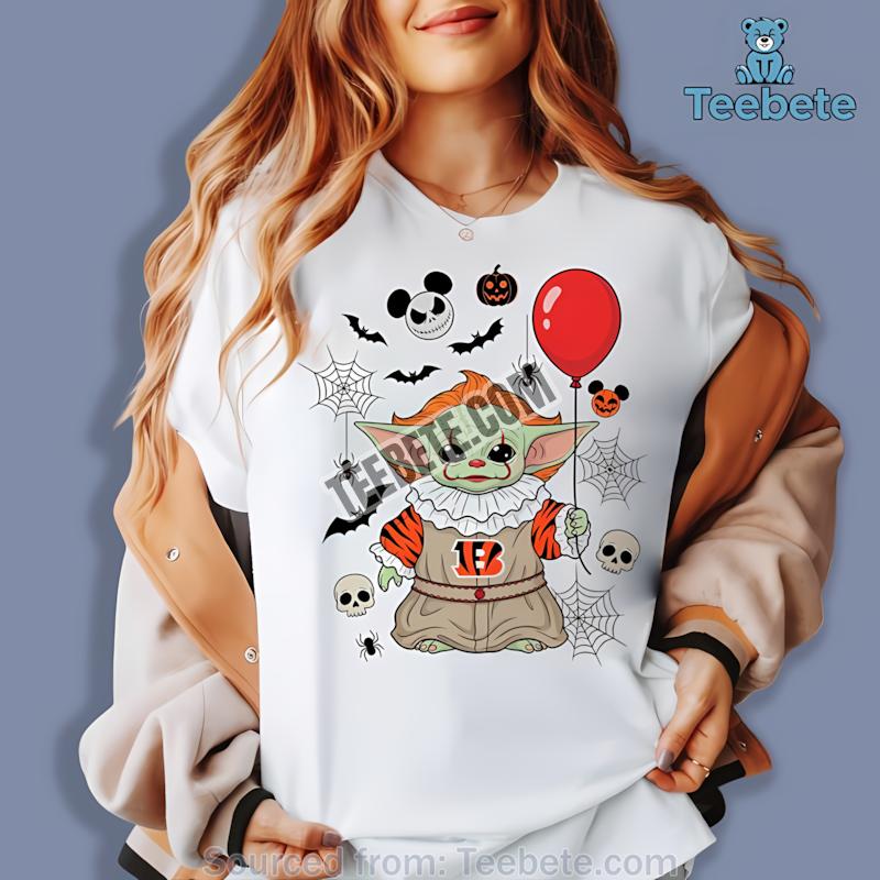 Cincinnati Bengals Baby Yoda And Pennywise Halloween Shirt