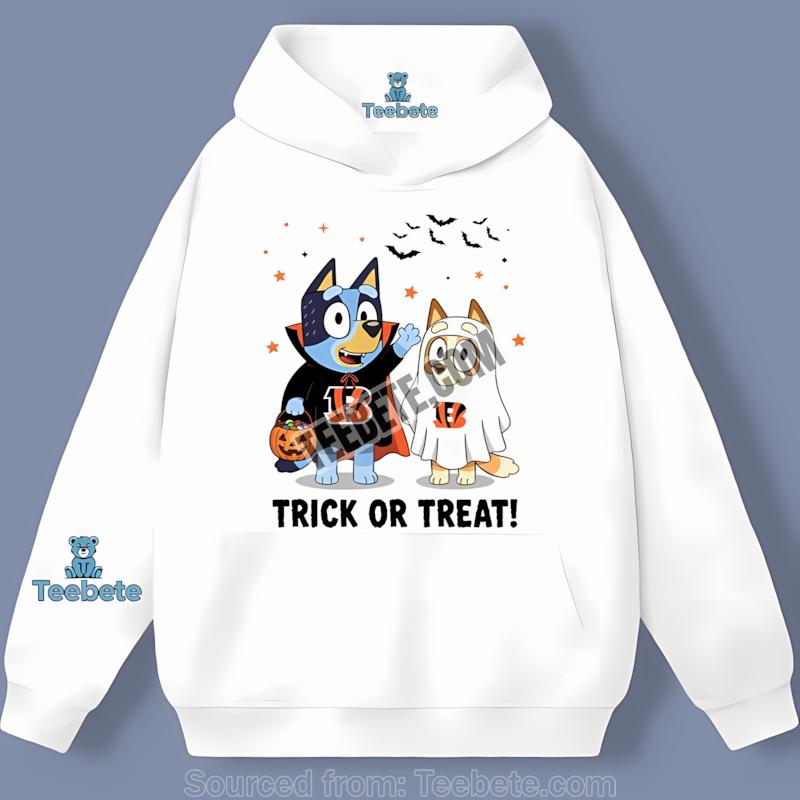 Cincinnati Bengals Bluey Bingo Trick Or Treat Halloween Hoodie Cincinnati Bengals Bluey Bingo Trick Or Treat Halloween Hoodie
