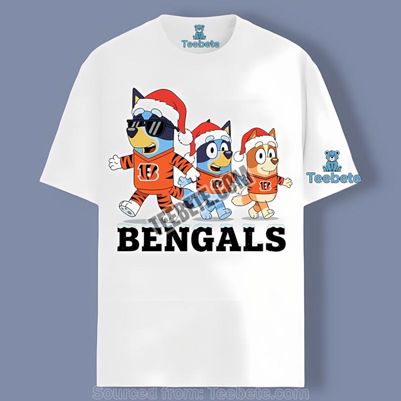 Cincinnati Bengals Bluey Family Santa Parade Shirt