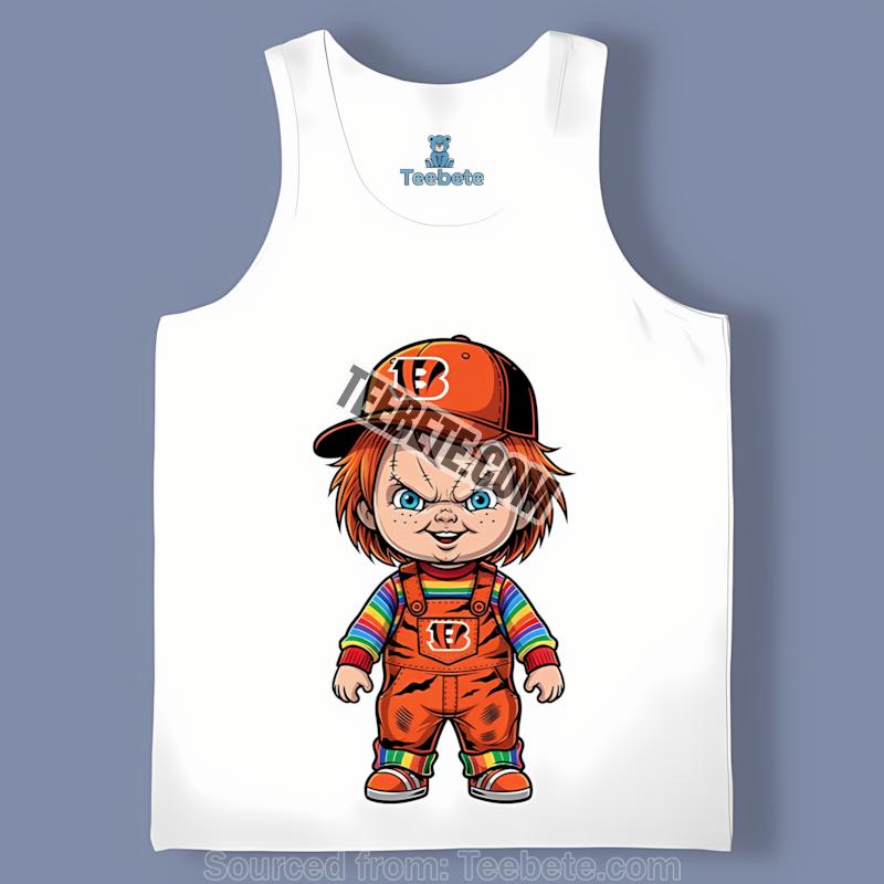 Cincinnati Bengals Chucky Halloween Horror Tanktop Cincinnati Bengals Chucky Halloween Horror Tanktop