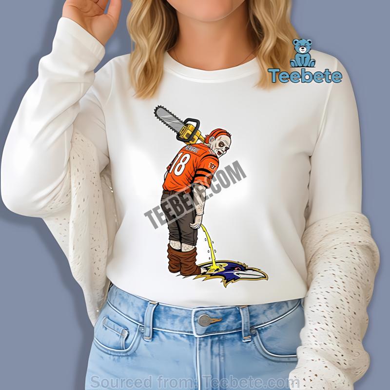 Cincinnati Bengals Leatherface Vs Ravens Rivalry Long Sleeve Cincinnati Bengals Leatherface Vs Ravens Rivalry Long Sleeve