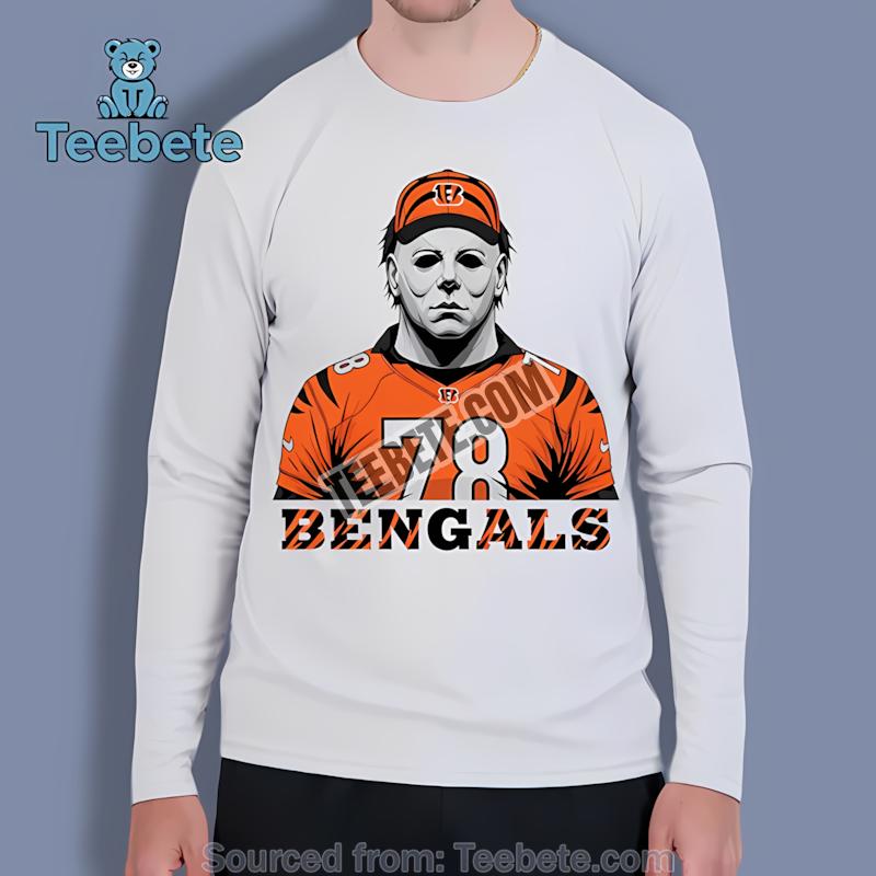 Cincinnati Bengals Michael Myers Halloween Long Sleeve Cincinnati Bengals Michael Myers Halloween Long Sleeve