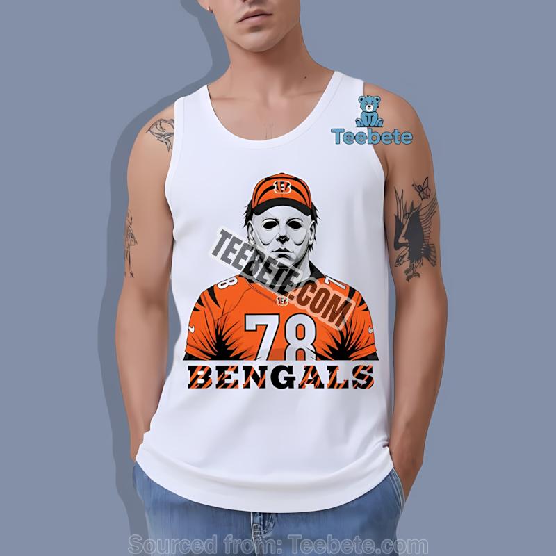 Cincinnati Bengals Michael Myers Halloween Tanktop Cincinnati Bengals Michael Myers Halloween Tanktop