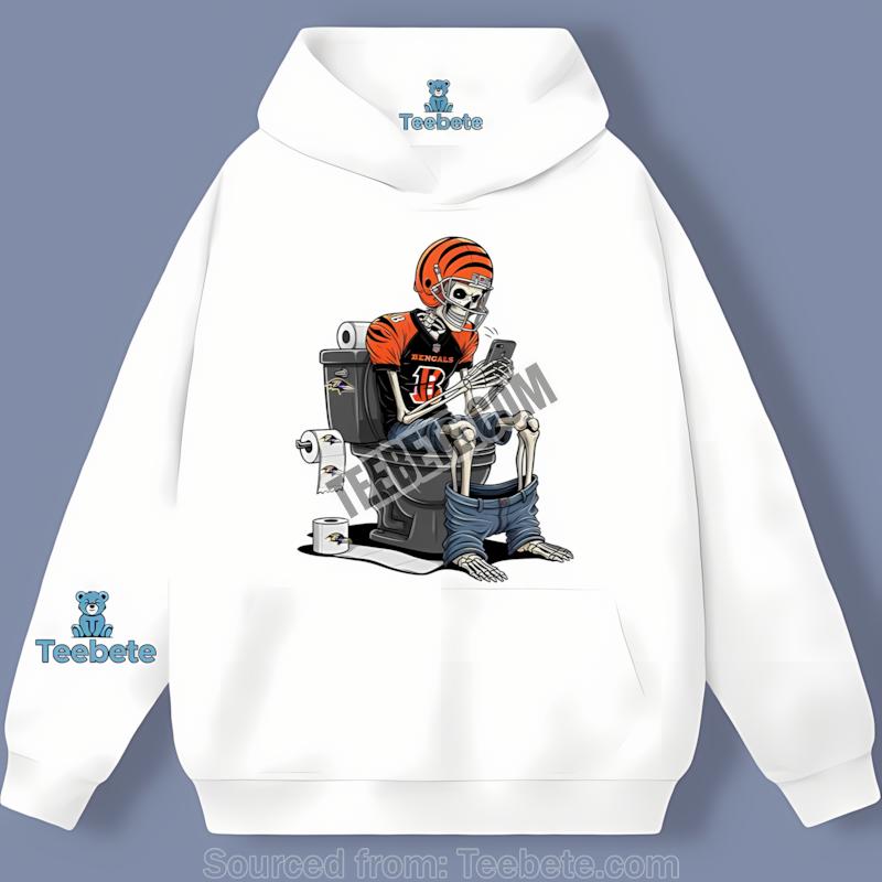 Cincinnati Bengals Skeleton Toilet Vs Ravens Hoodie Cincinnati Bengals Skeleton Toilet Vs Ravens Hoodie