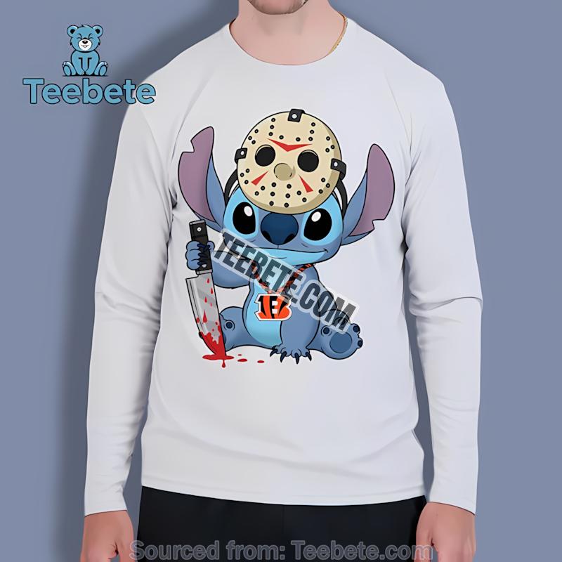 Cincinnati Bengals Stitch Jason Halloween Long Sleeve Cincinnati Bengals Stitch Jason Halloween Long Sleeve