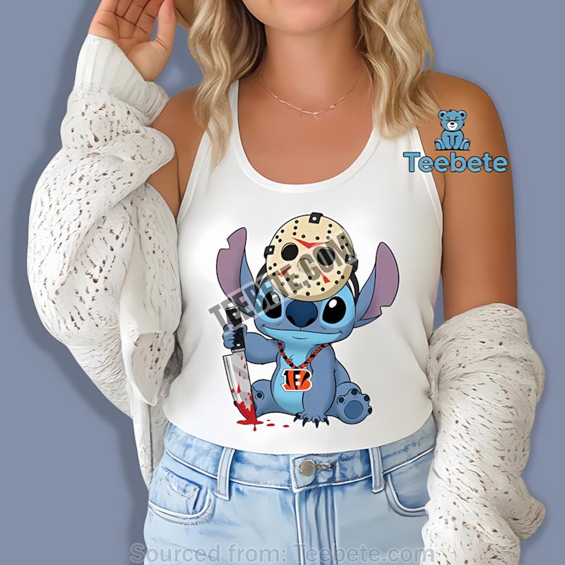 Cincinnati Bengals Stitch Jason Halloween Tanktop Cincinnati Bengals Stitch Jason Halloween Tanktop