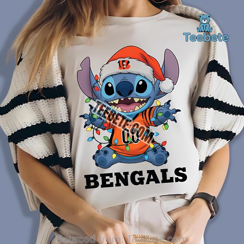 Cincinnati Bengals Stitch Lights Christmas Holiday Shirt
