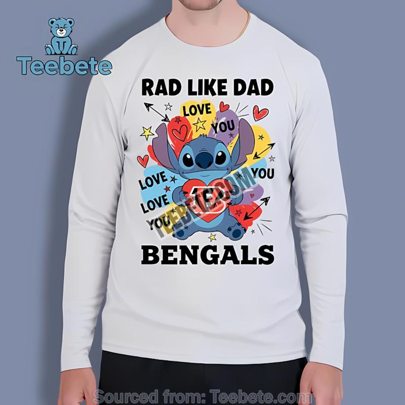 Cincinnati Bengals Stitch Rad Like Dad Long Sleeve Cincinnati Bengals Stitch Rad Like Dad Long Sleeve
