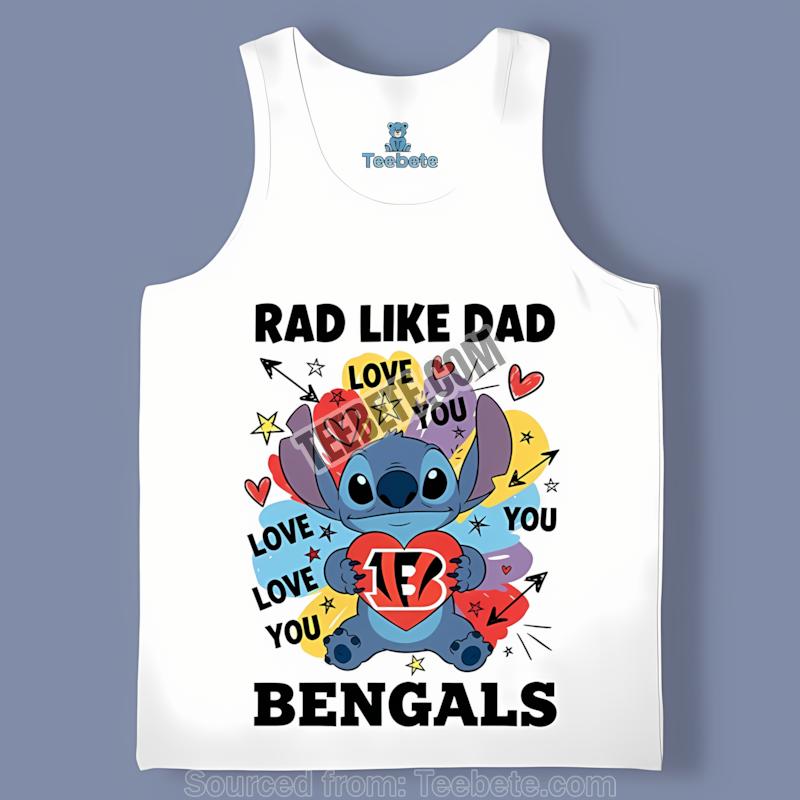 Cincinnati Bengals Stitch Rad Like Dad Tanktop Cincinnati Bengals Stitch Rad Like Dad Tanktop
