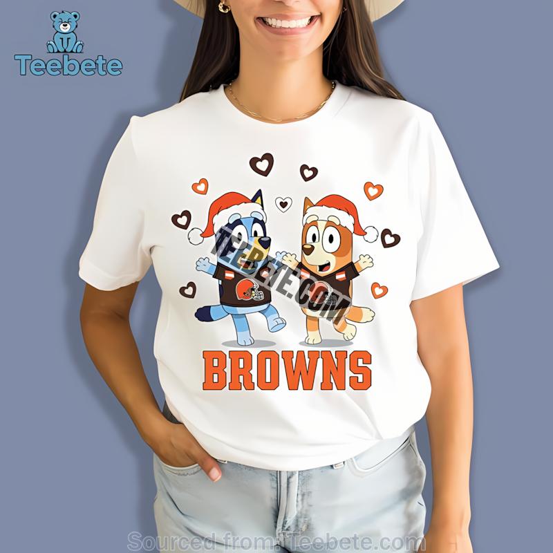 Cleveland Browns Bluey Bingo Dancing Christmas Statement Shirt