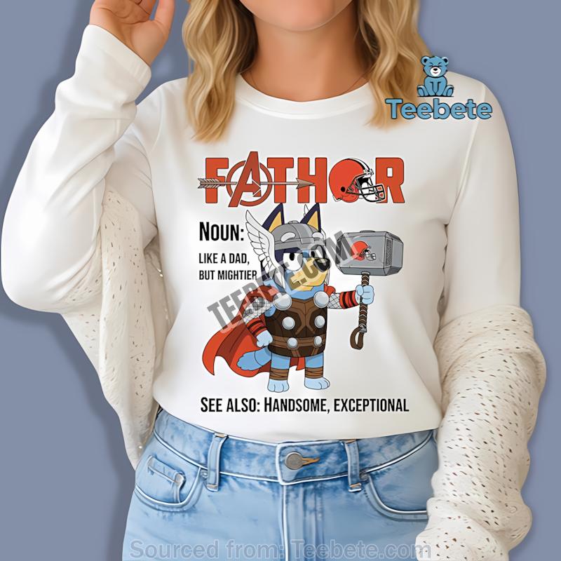 Cleveland Browns Bluey Fathor Classic Gift Long Sleeve Cleveland Browns Bluey Fathor Classic Gift Long Sleeve
