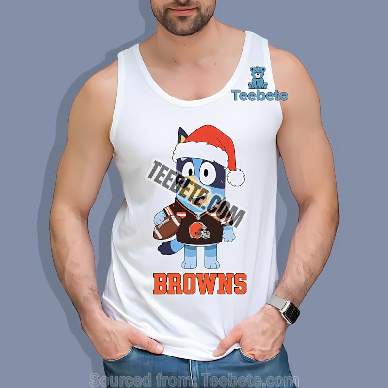 Cleveland Browns Bluey Santa Hat Christmas Womens Tanktop Cleveland Browns Bluey Santa Hat Christmas Womens Tanktop