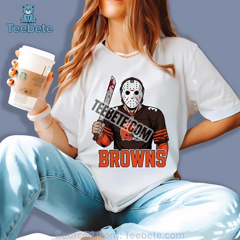 Cleveland Browns Jason Voorhees Machete Horror Football Adults Shirt